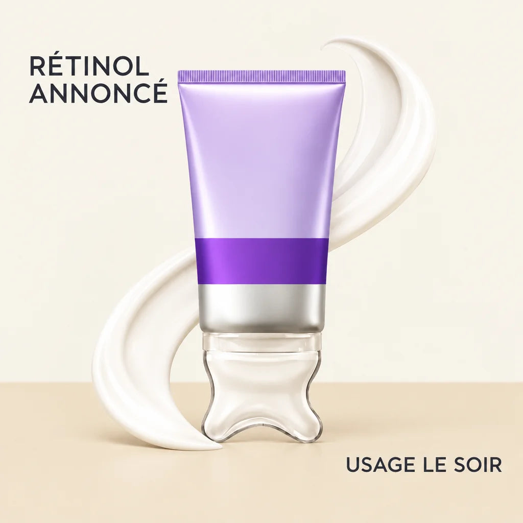 The exact Ondine product: a lavender and violet satin 80 g facial cream tube with transparent integr